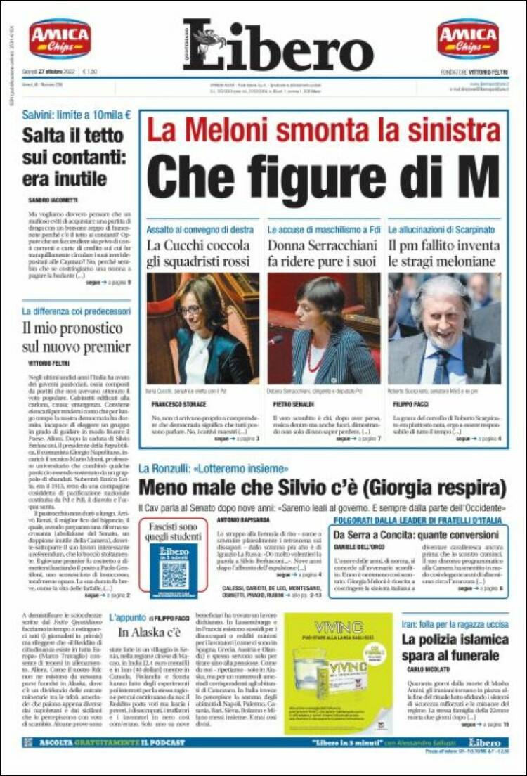 Portada de Libero (Italia)