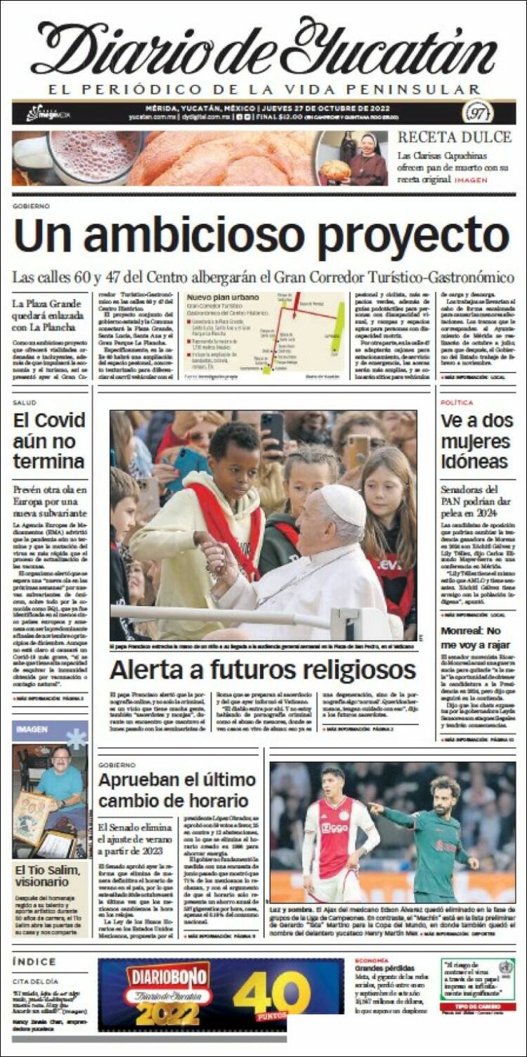 Portada de Diario de Yucatán (Mexico)