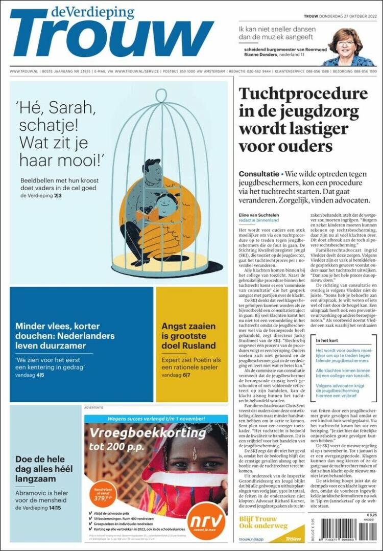 Portada de Trouw (Pa&iacute;ses Bajos)