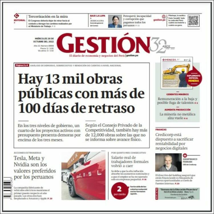 Portada de Diario Gestión (Per&uacute;)