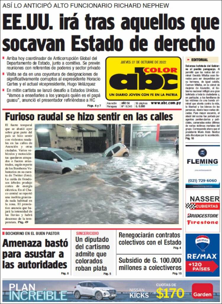 Portada de ABC Color (Paraguay)