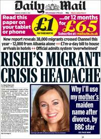 Portada de Daily Mail (Reino Unido)