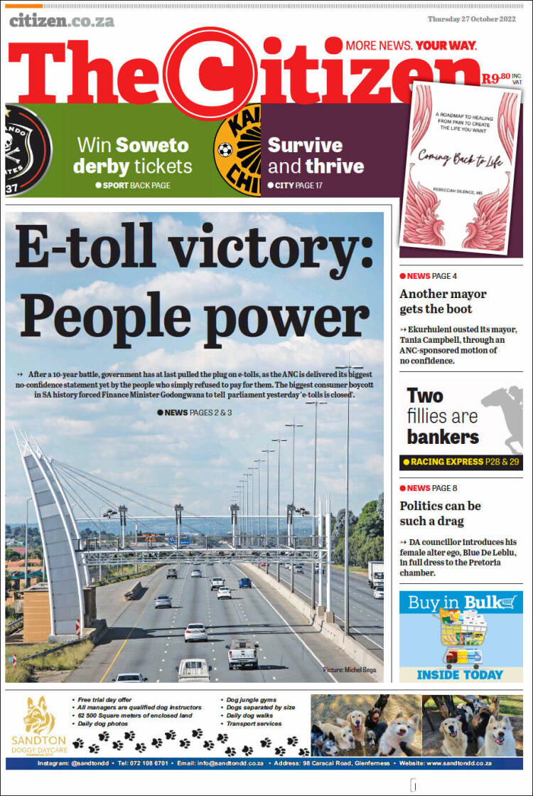 Portada de The Citizen (Sud&aacute;frica)