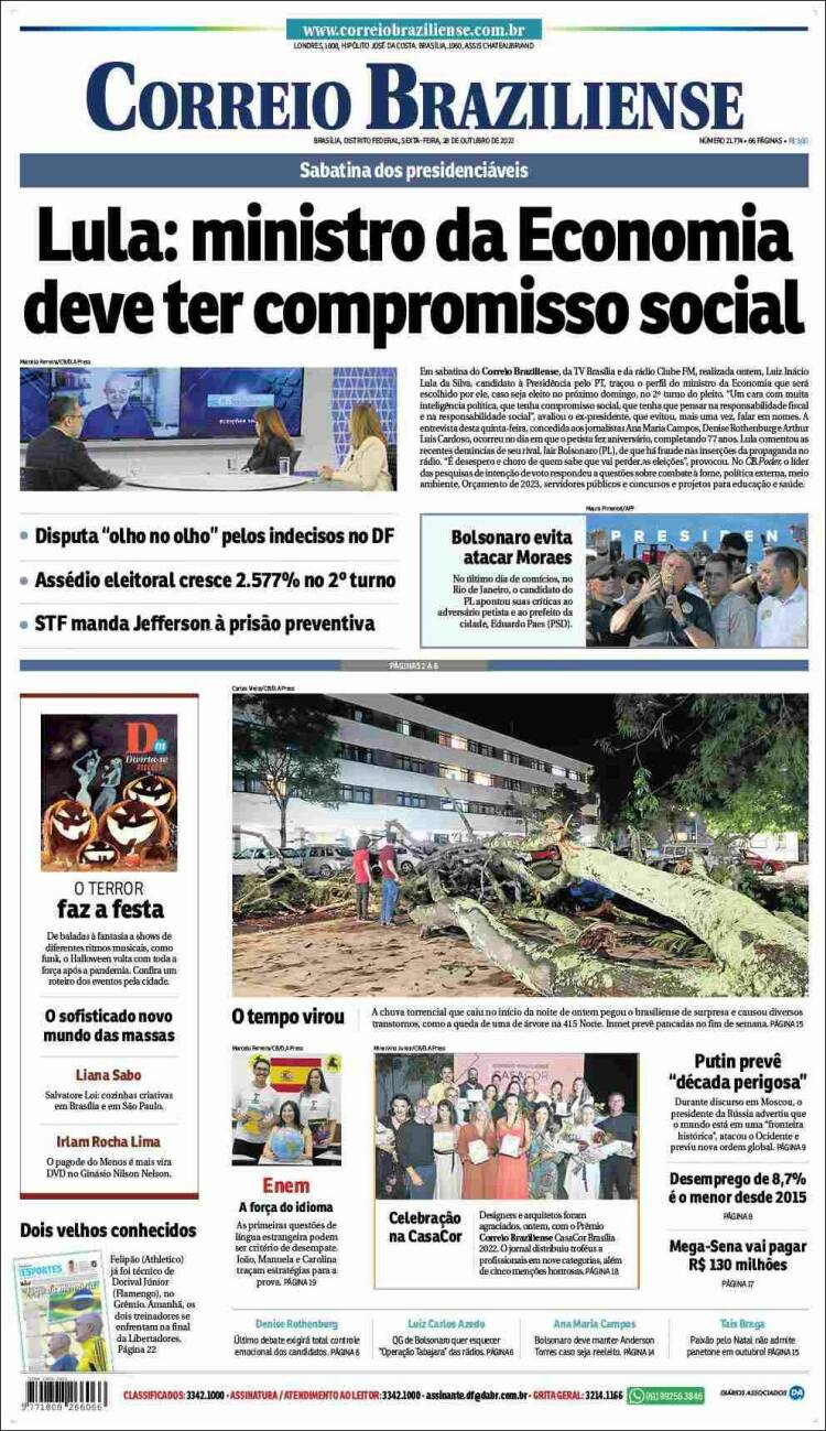 Portada de Correio Braziliense (Brasil)