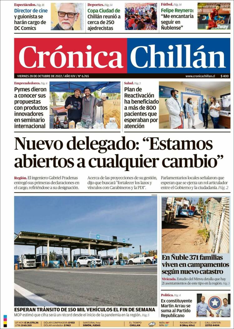 Portada de Crónica Chillán (Chili)