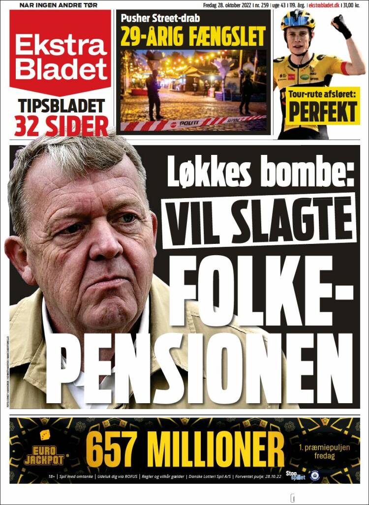 Portada de Ekstra Bladet (Dinamarca)