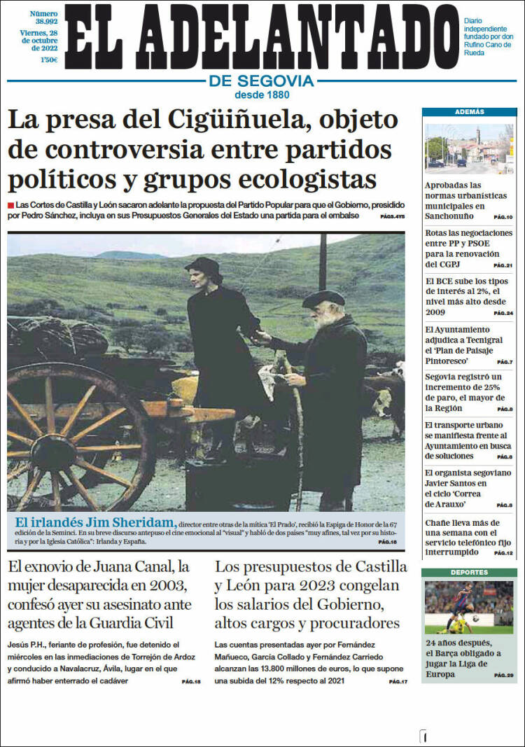 Portada de El Adelantado de Segovia (Espagne)