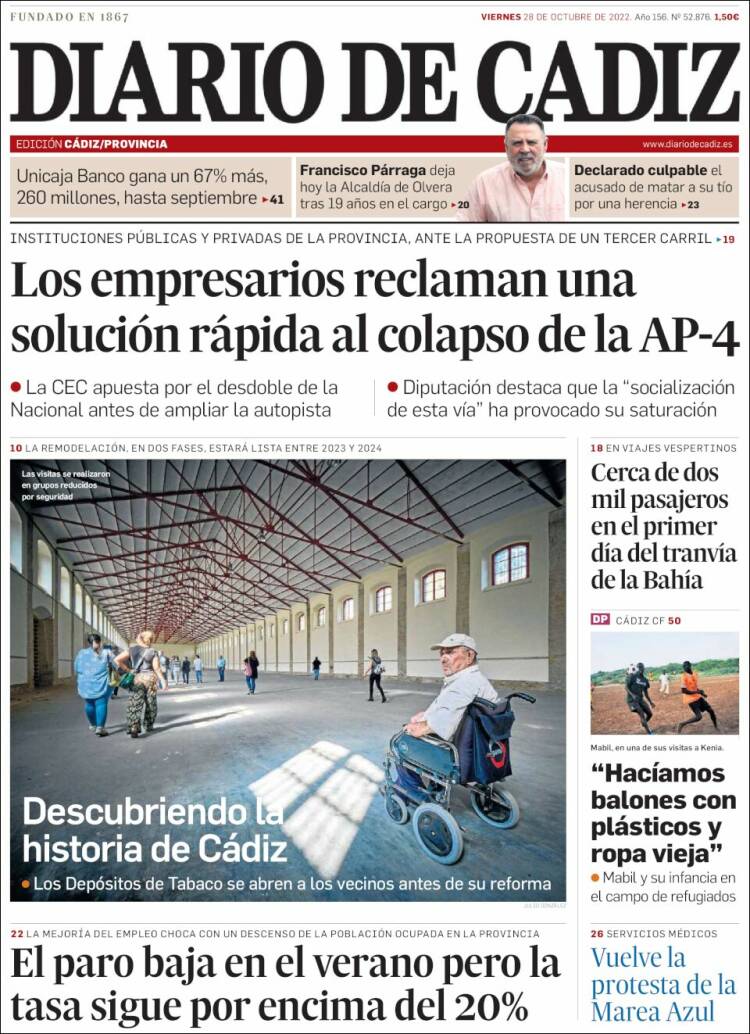 Portada de Diario de Cádiz (Espagne)