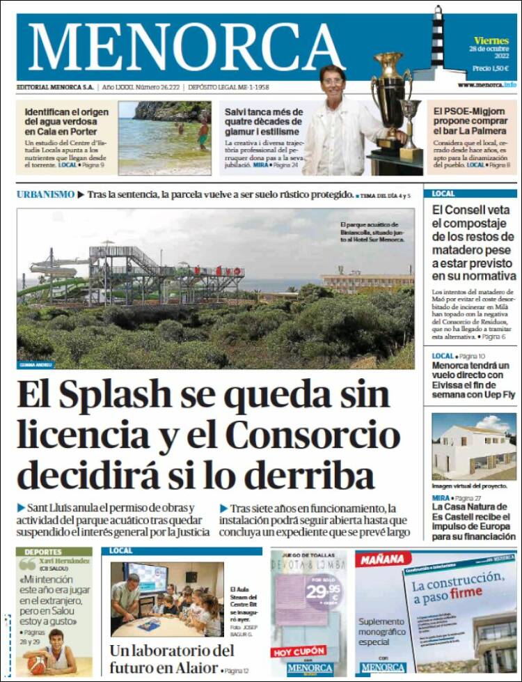 Portada de Menorca - Diario Insular (Espagne)