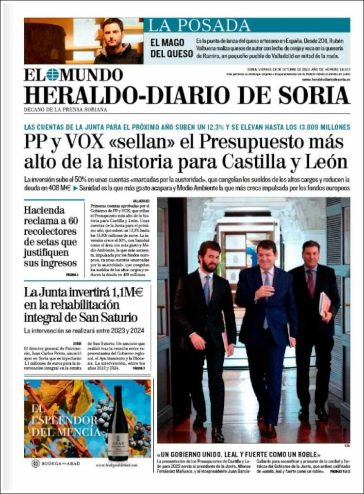 Portada de Diario de Soria (Espagne)