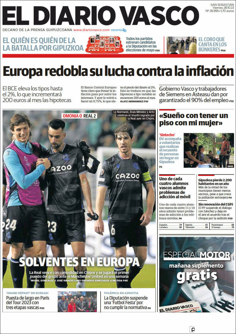 Portada de Diario Vasco (Espagne)