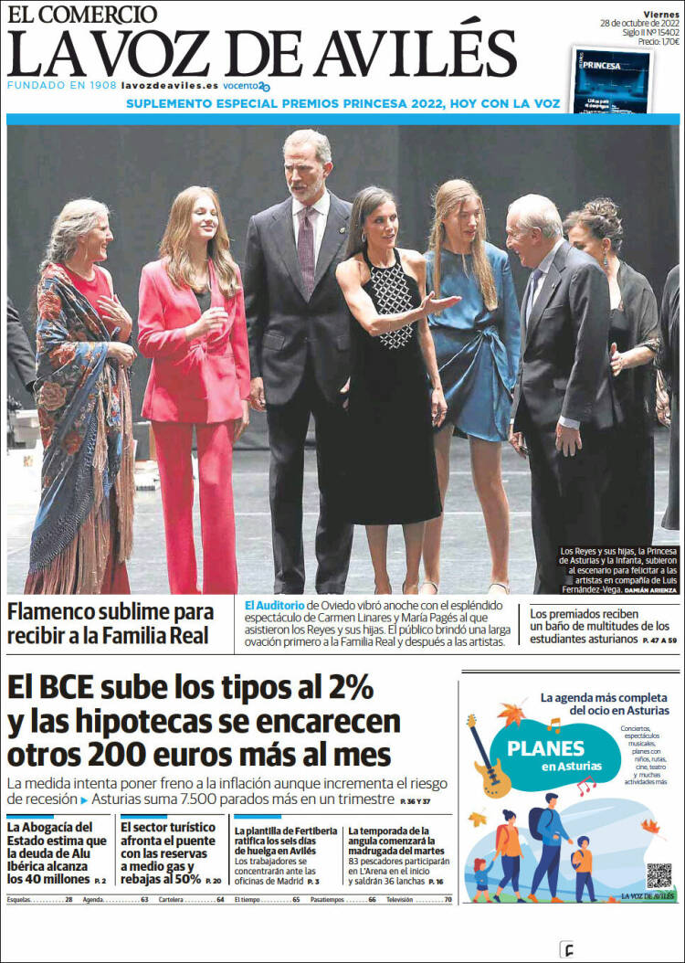 Portada de El Comercio - Avilés (Espagne)