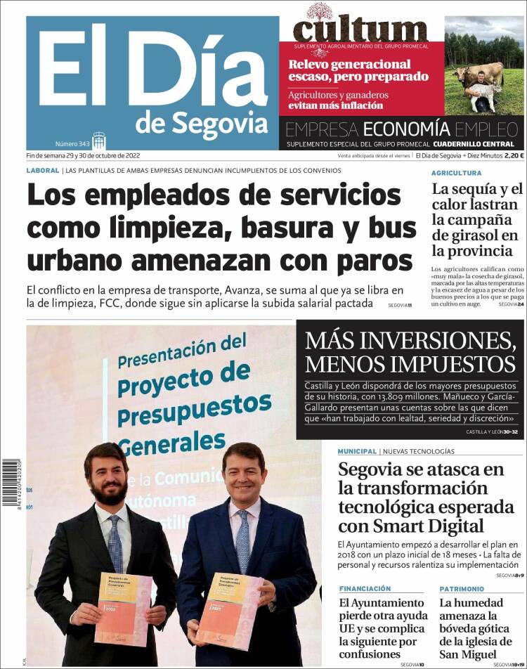 Portada de El Día de Segovia (Espagne)