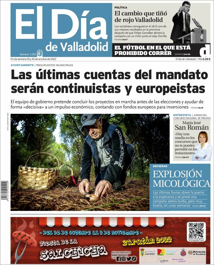 Portada de El Día de Valladolid (Espagne)