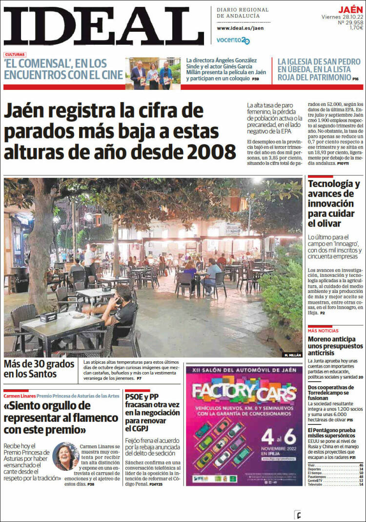 Portada de El Ideal de Jaén (Espagne)