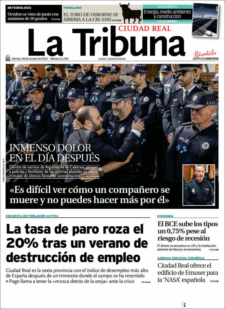 Portada de La Tribuna de Ciudad Real (Espagne)