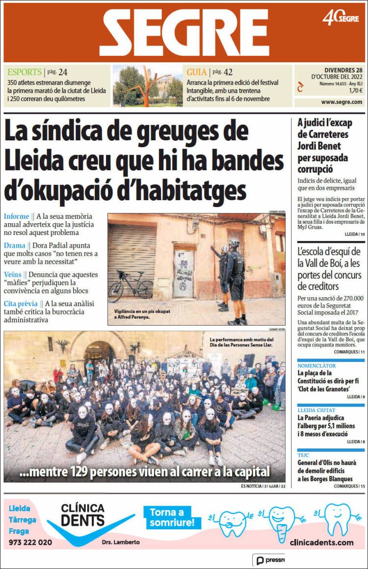 Portada de Segre (Espagne)