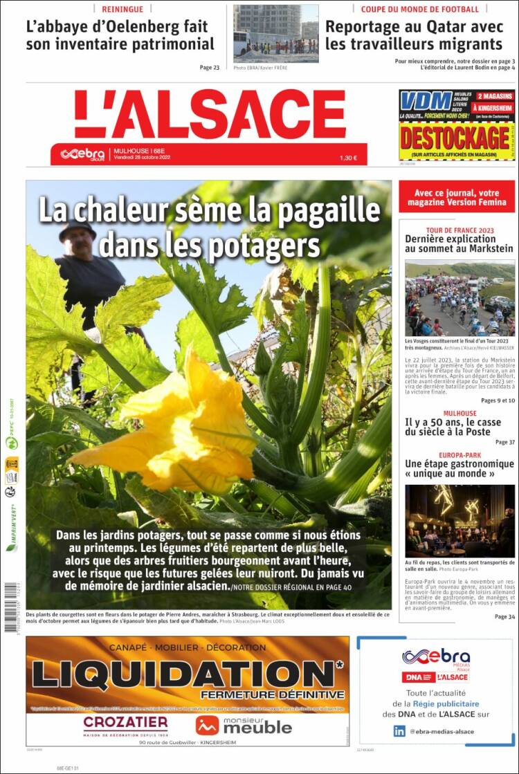 Portada de Journal L'Alsace (France)