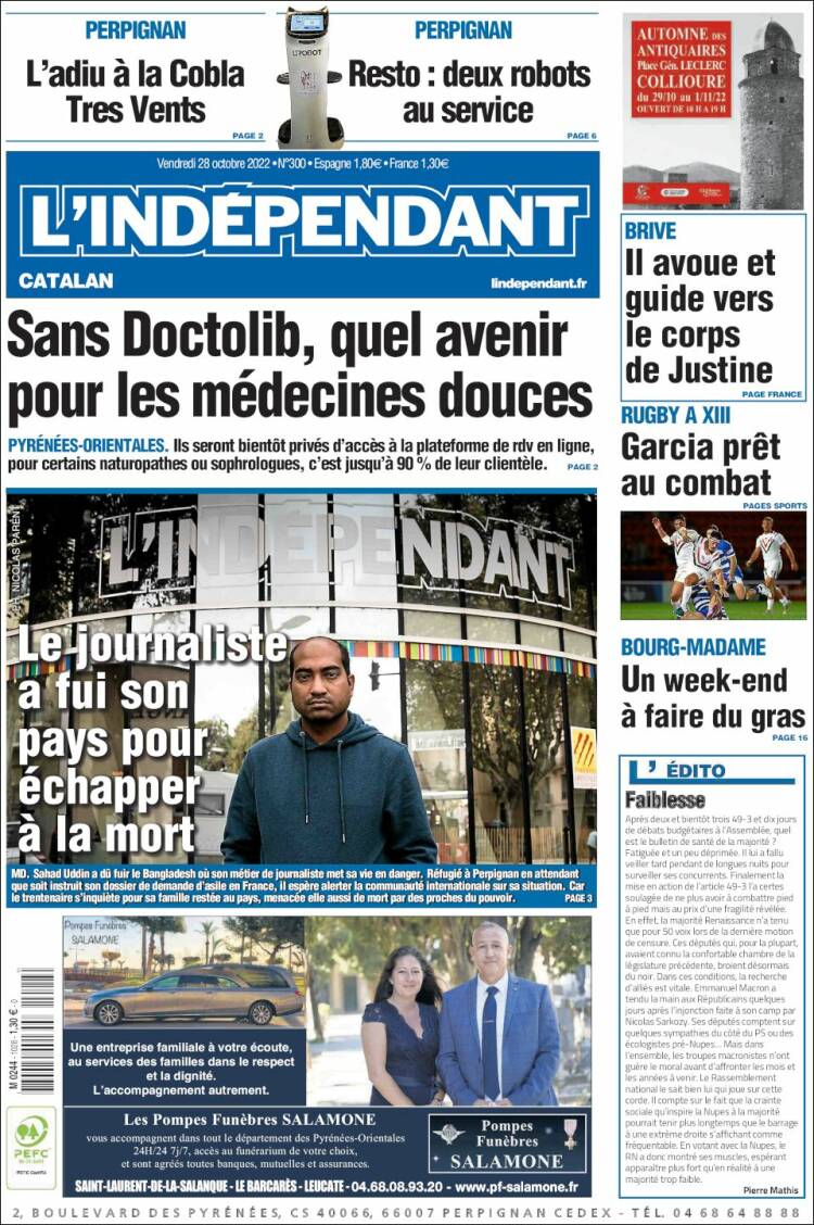 Portada de Le Indépendant (France)