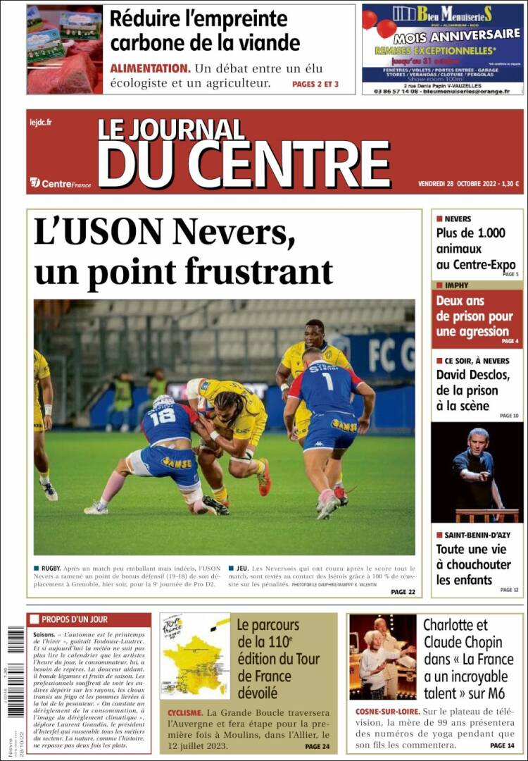 Portada de Le Journal du Centre (France)