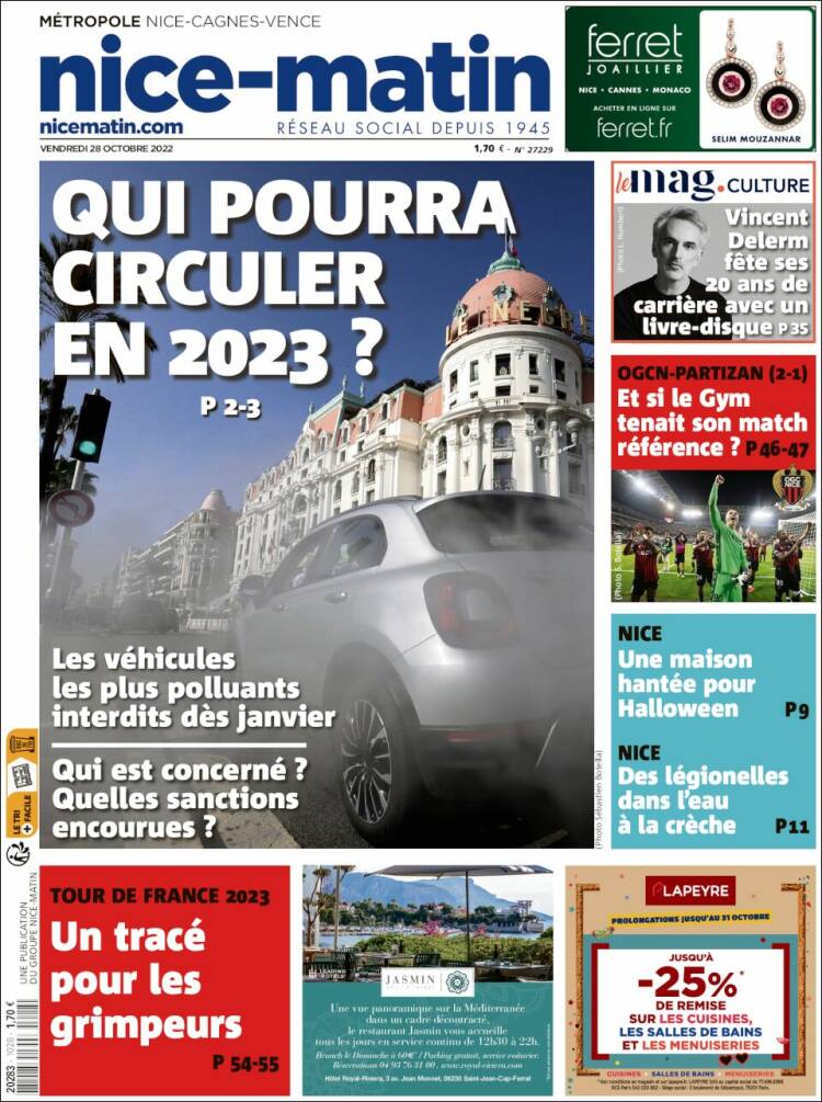 Portada de Nice-Matin (France)