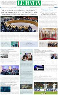 Portada de Le Matin (Maroc)