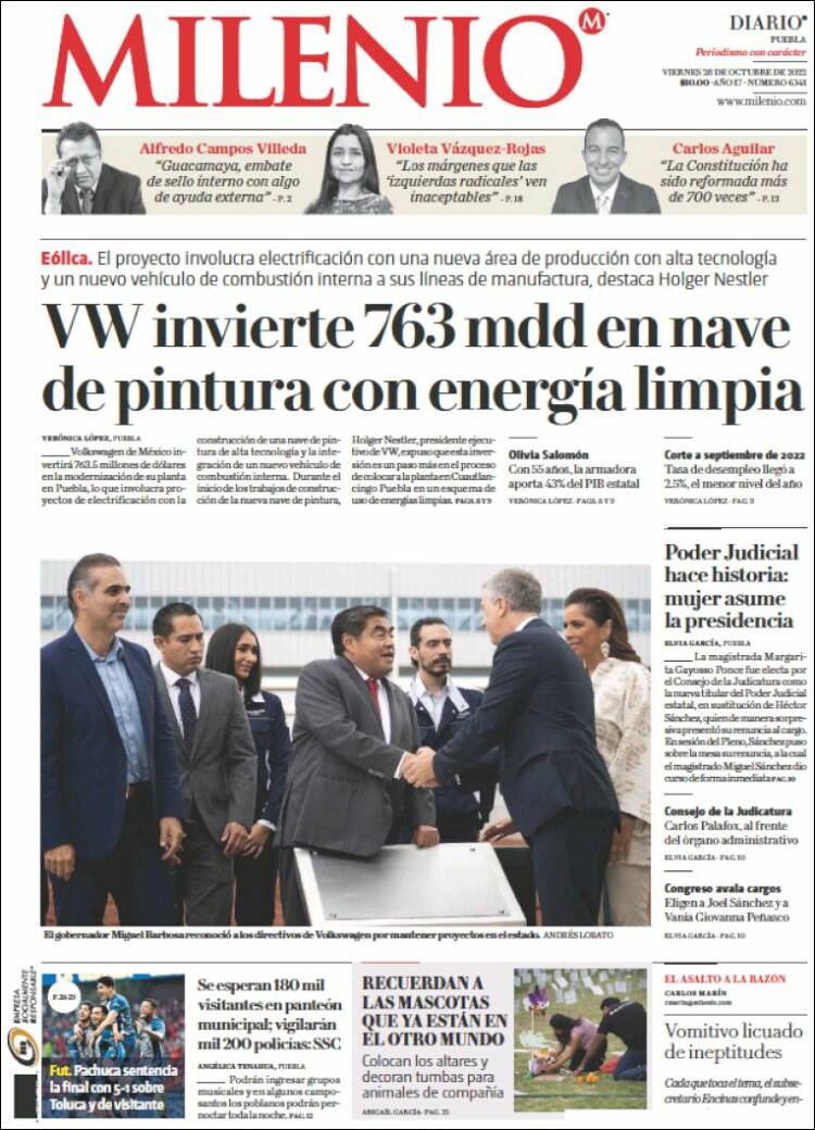 Portada de Milenio de Puebla (Mexique)