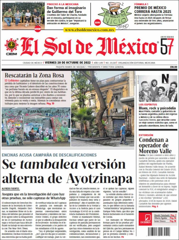 Portada de El Sol de México (México)