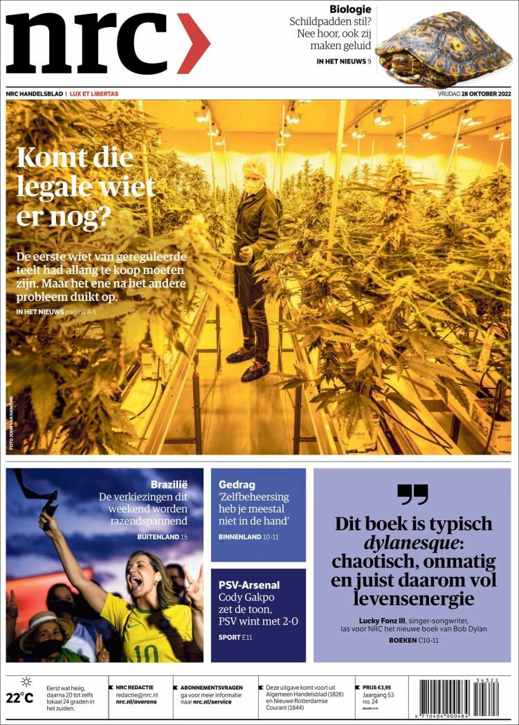 Portada de NRC Handelsblad (Pa&iacute;ses Bajos)