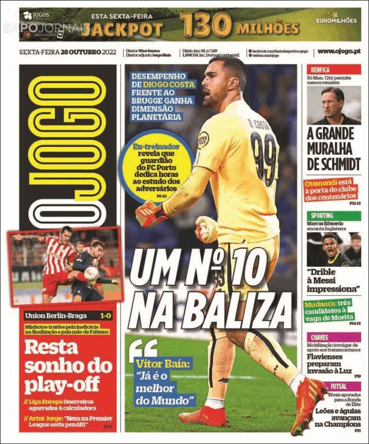 Portada de O Jogo (Portugal)