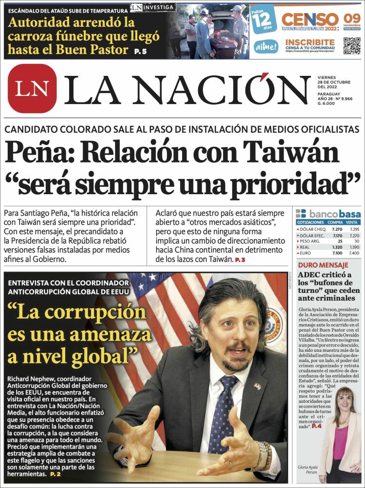 Portada de La Nación (Paraguay)