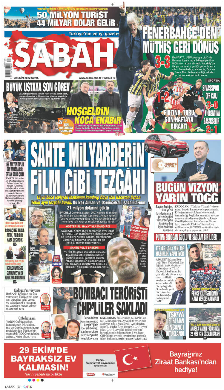 Portada de Sabah (Turqu&iacute;a)