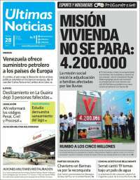 Portada de Últimas Noticias (Venezuela)