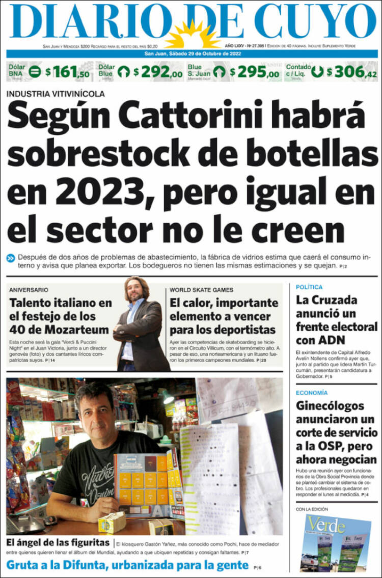 Portada de Diario de Cuyo (Argentina)