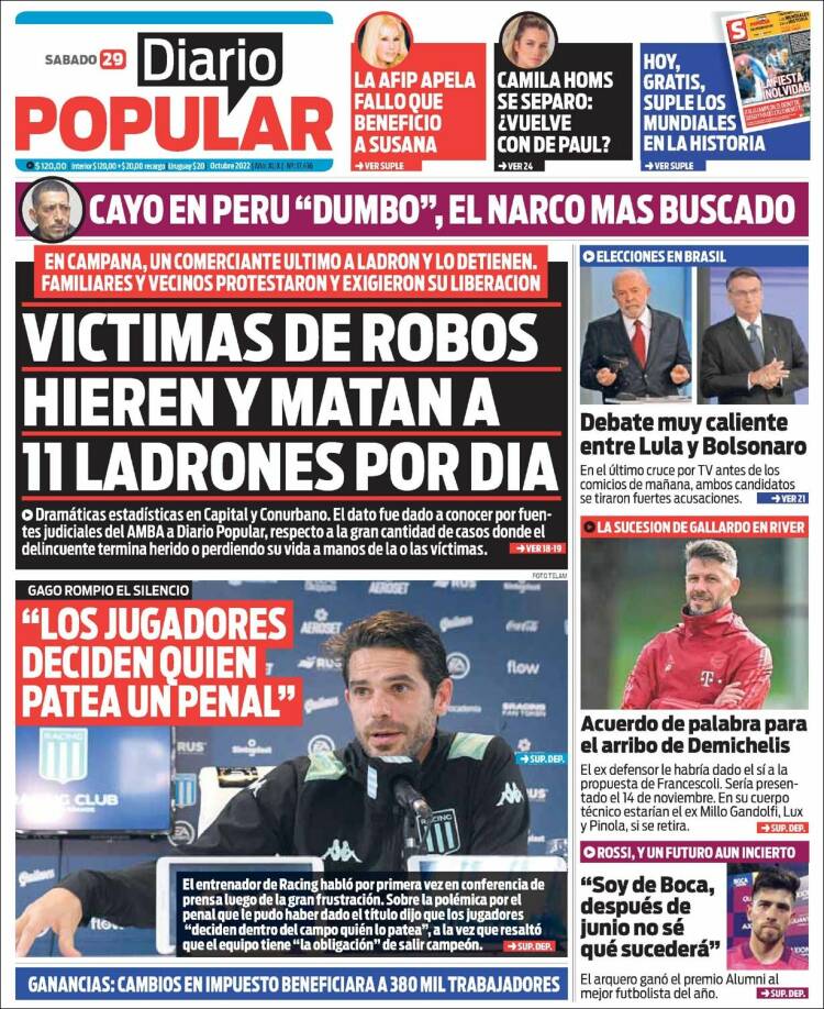 Portada de Diario Popular (Argentina)