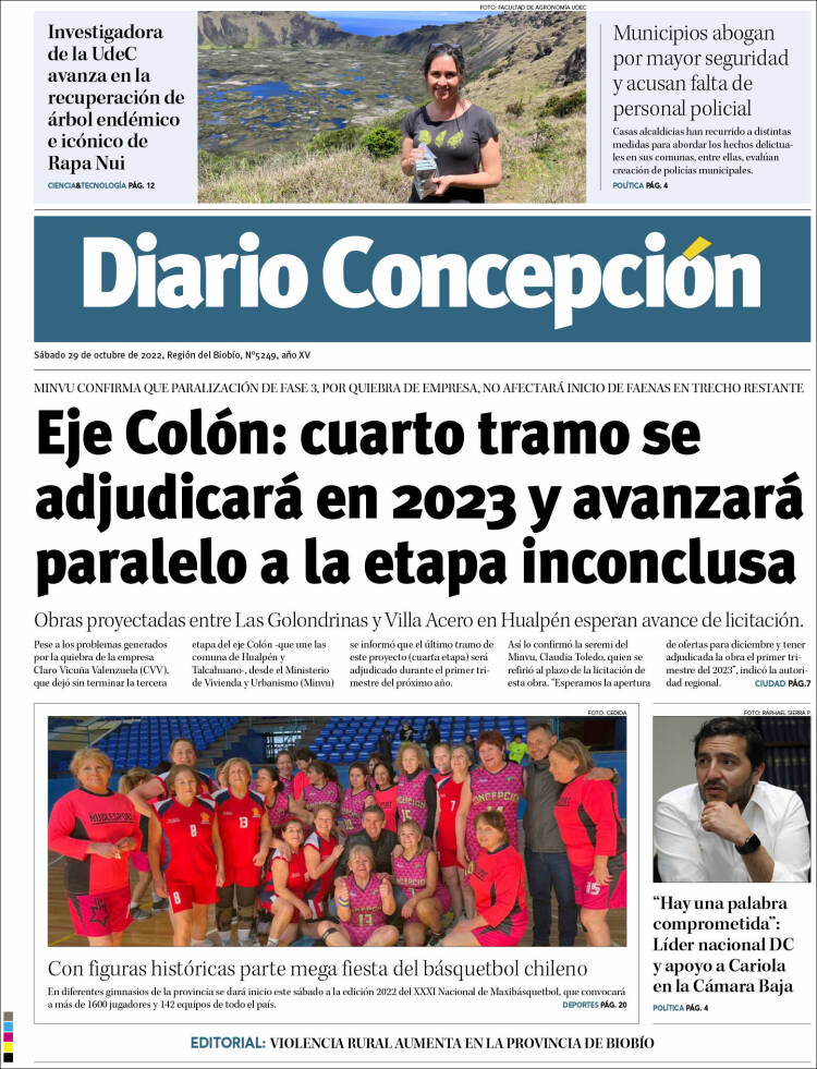 Portada de Diario de Concepción (Chile)