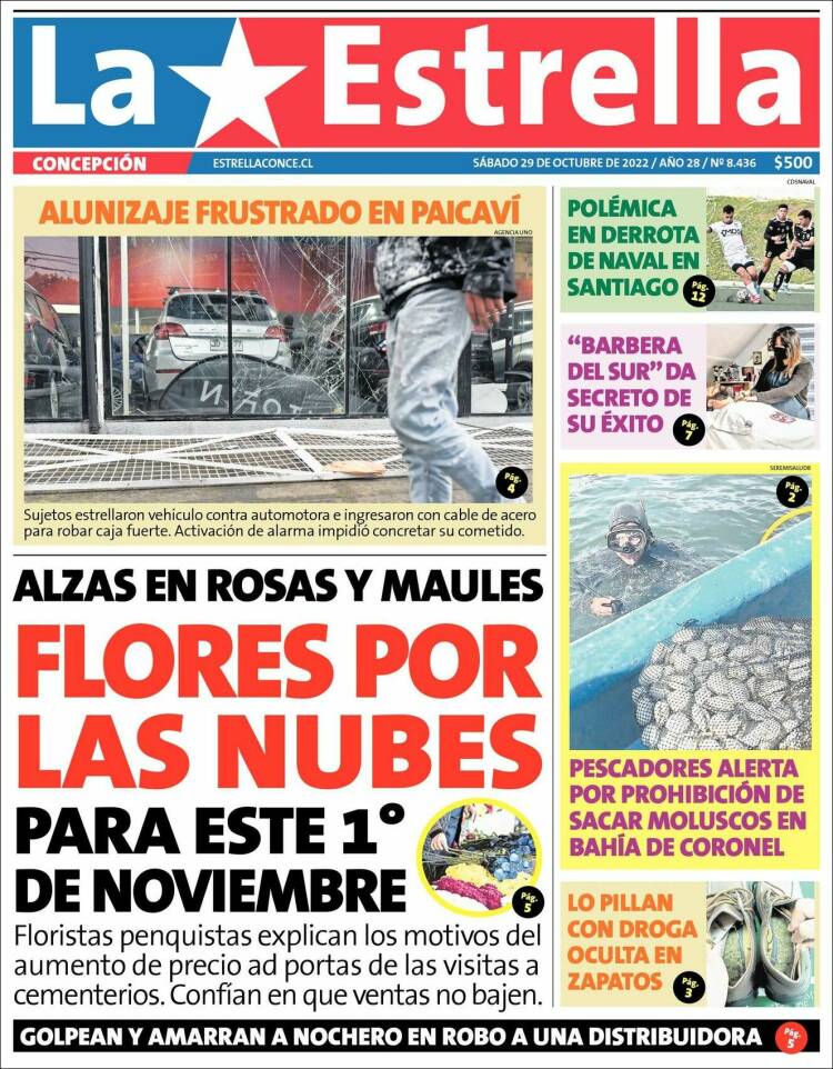 Portada de La Estrella de Concepción (Chile)