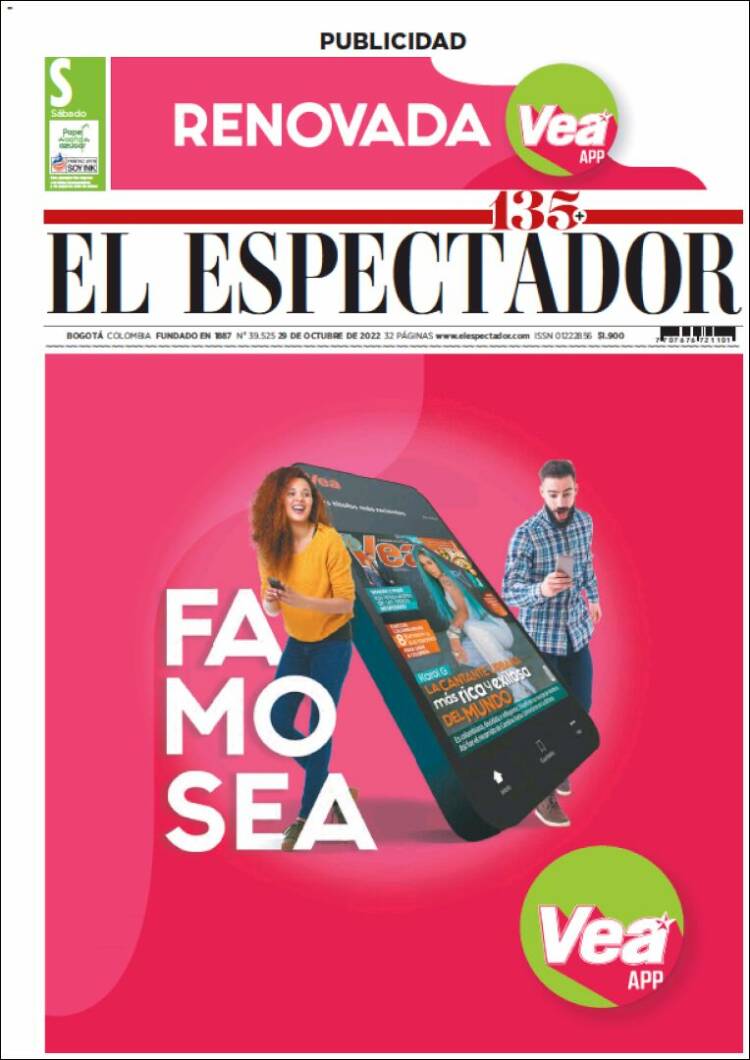 Portada de El Espectador (Colombia)