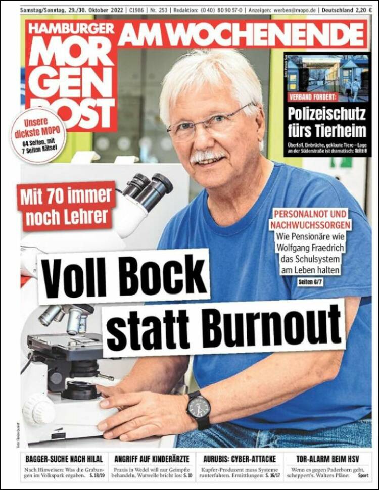 Portada de Hamburger Morgenpost  (Alemania)