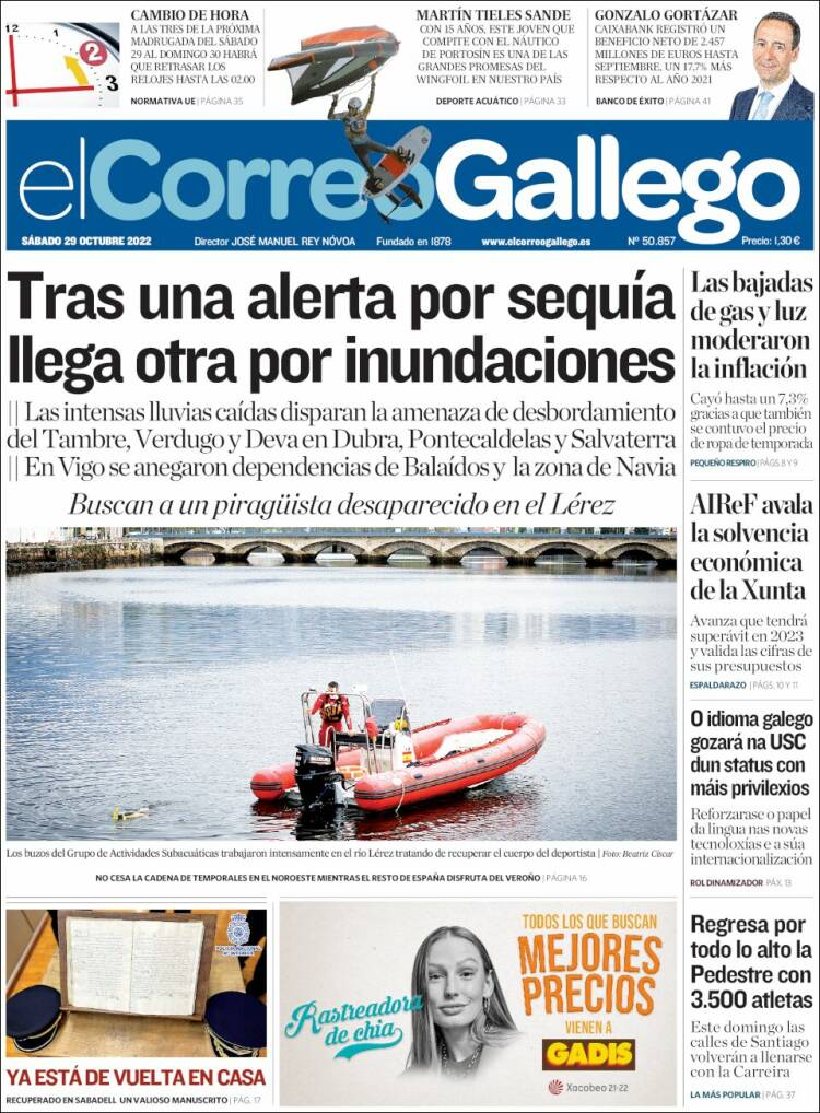 Portada de El Correo Gallego (España)