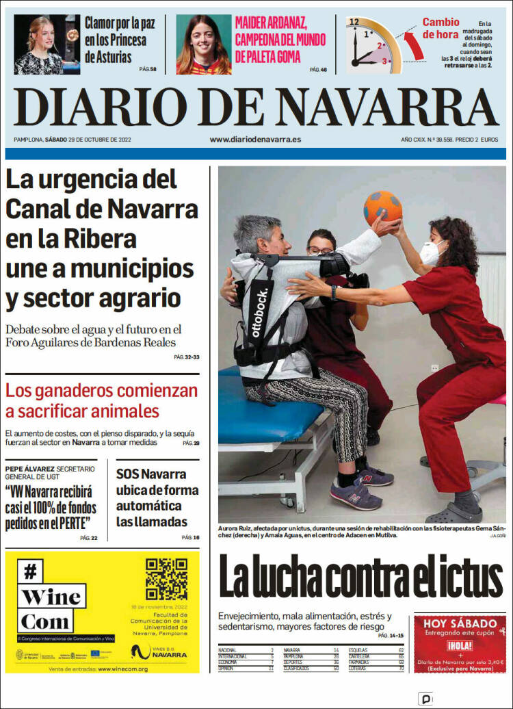 Portada de Diario de Navarra (España)