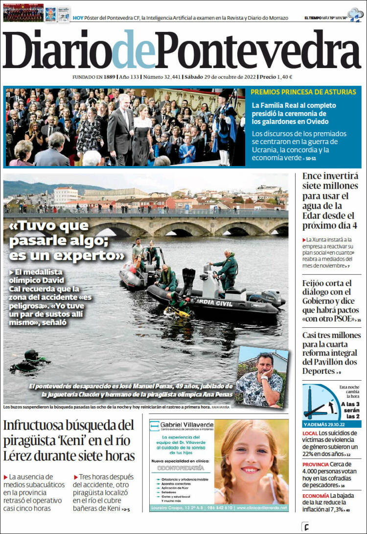 Portada de Diario de Pontevedra (España)