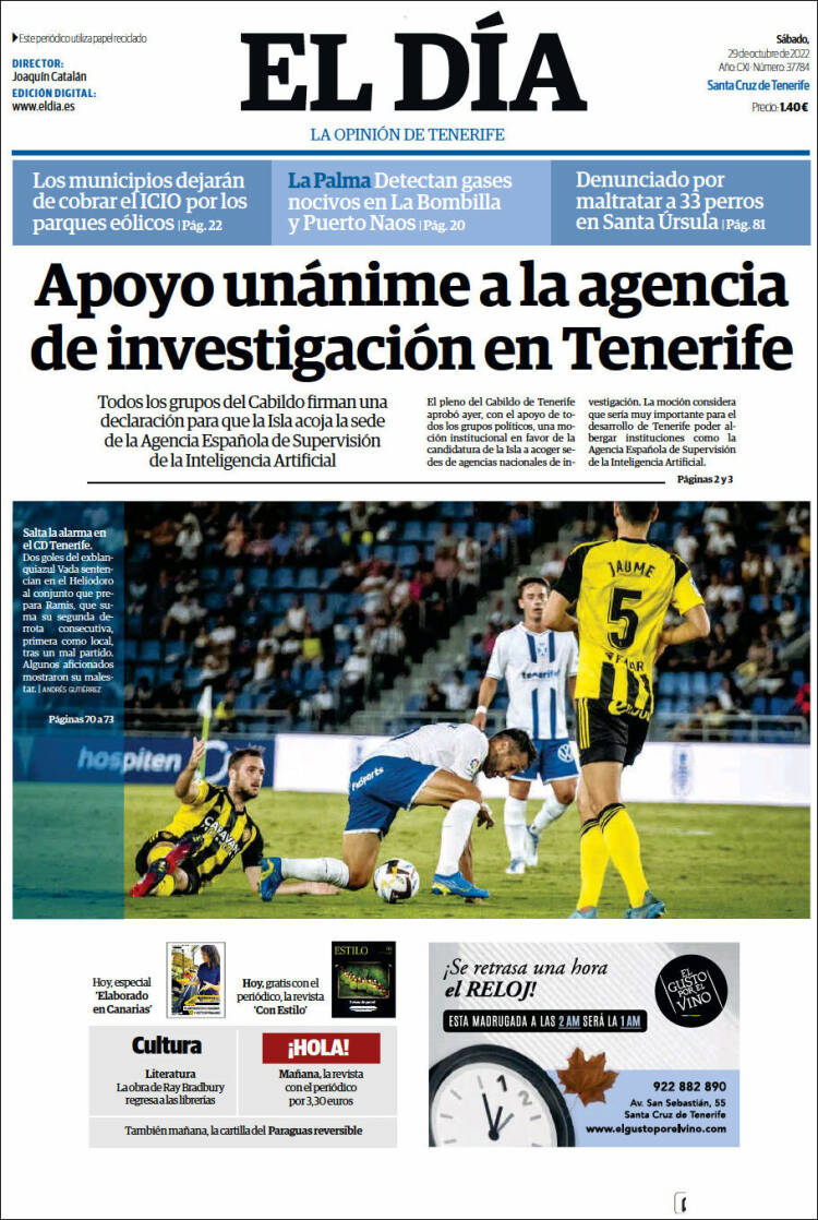 Portada de El Día (España)