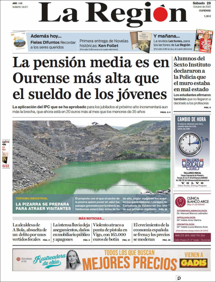 Portada de La Región de Ourense (España)