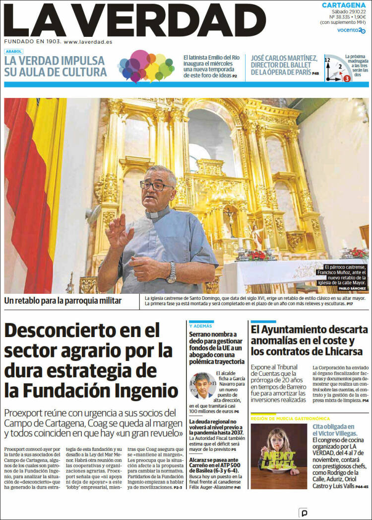 Portada de La Verdad de Cartagena (España)