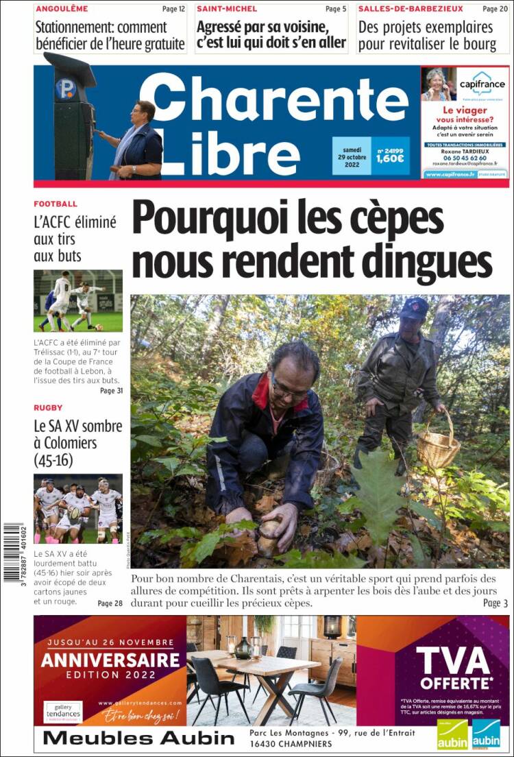 Portada de Charente Libre (Francia)