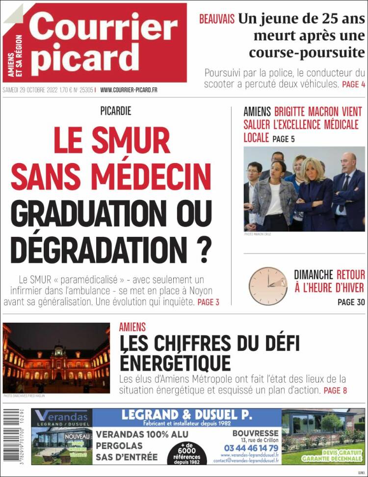 Portada de Courrier Picard (Francia)