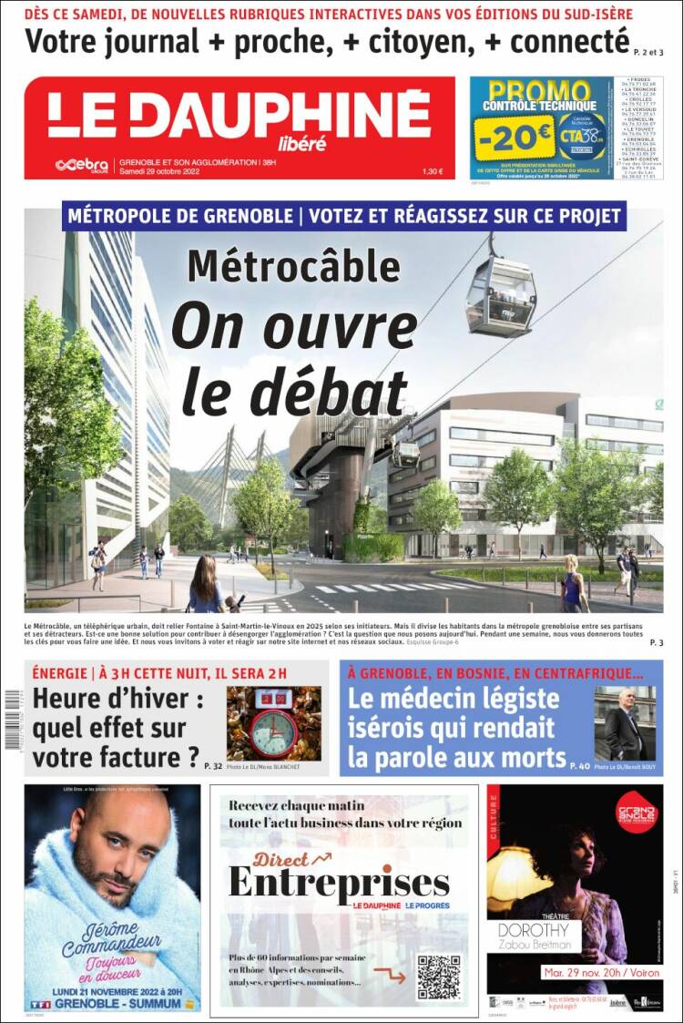 Portada de Le Dauphiné Libéré (Francia)