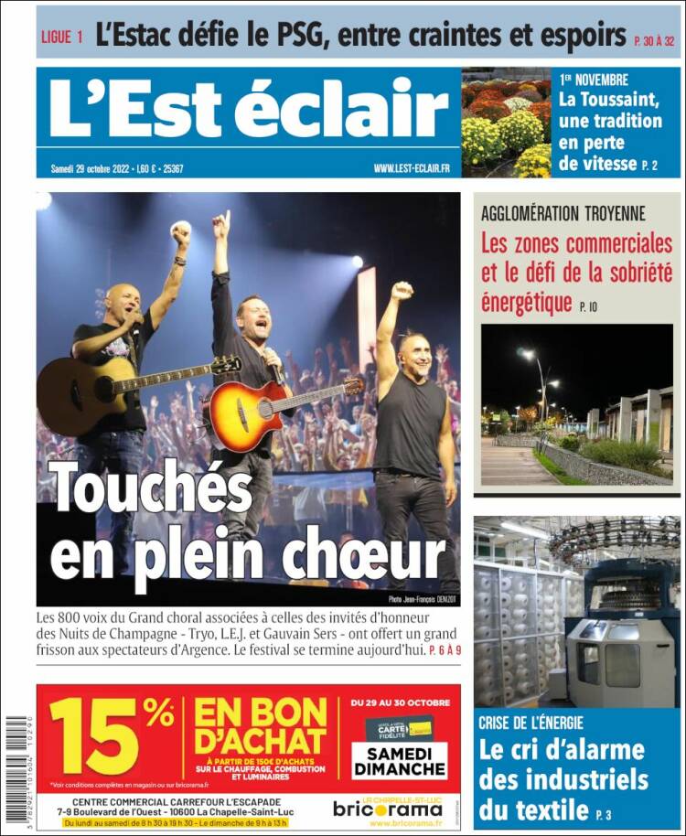 Portada de L'Est Eclair (Francia)