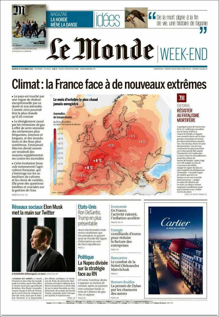 Portada de Le Monde (Francia)